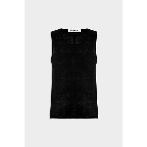 Venroy Knitted Tank - S - Navy - Picture 2 of 6